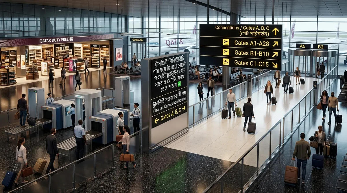 Infographic 02: Transit airport security screening and connecting gate navigation