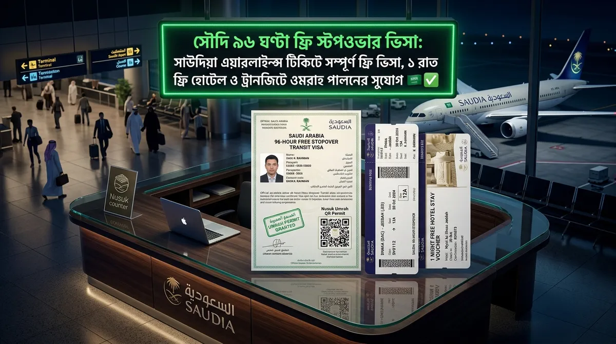 Infographic 03: Saudia Airlines 96-hour free stopover visa and Umrah permit