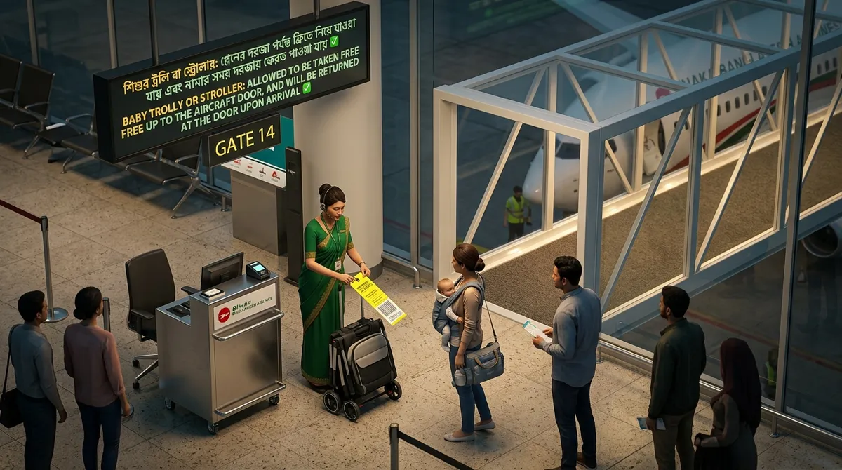 Infographic 02: Baby stroller free gate check-in protocol at airport boarding gate