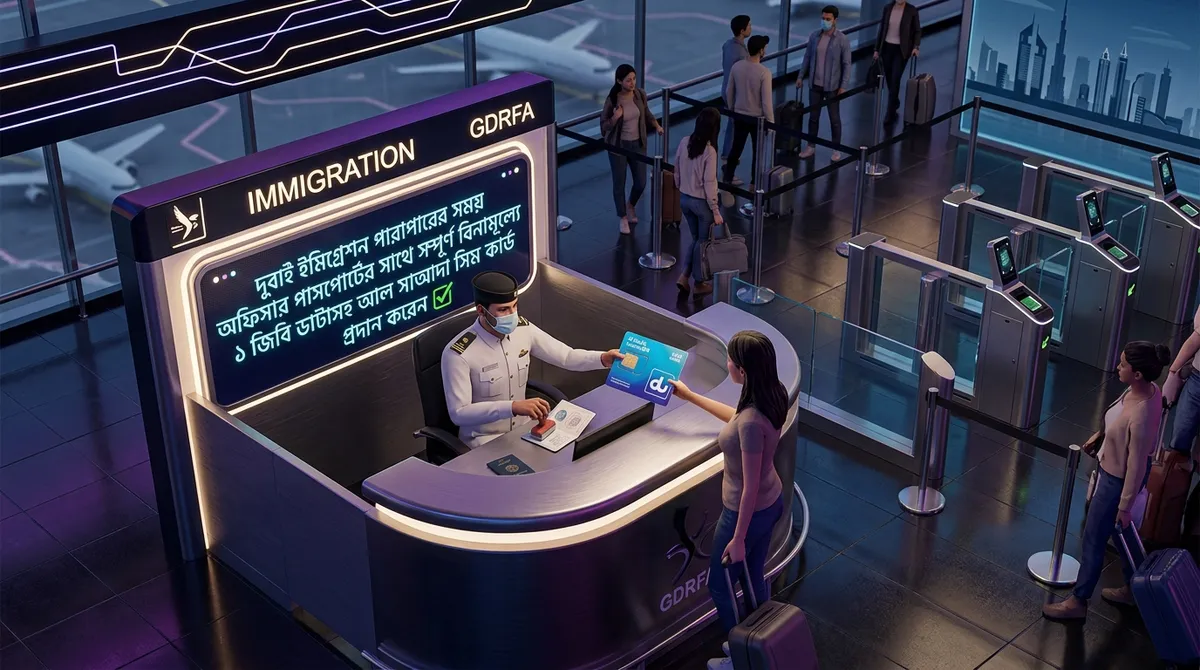 Infographic 01: Free du SIM card collection at Dubai immigration counter