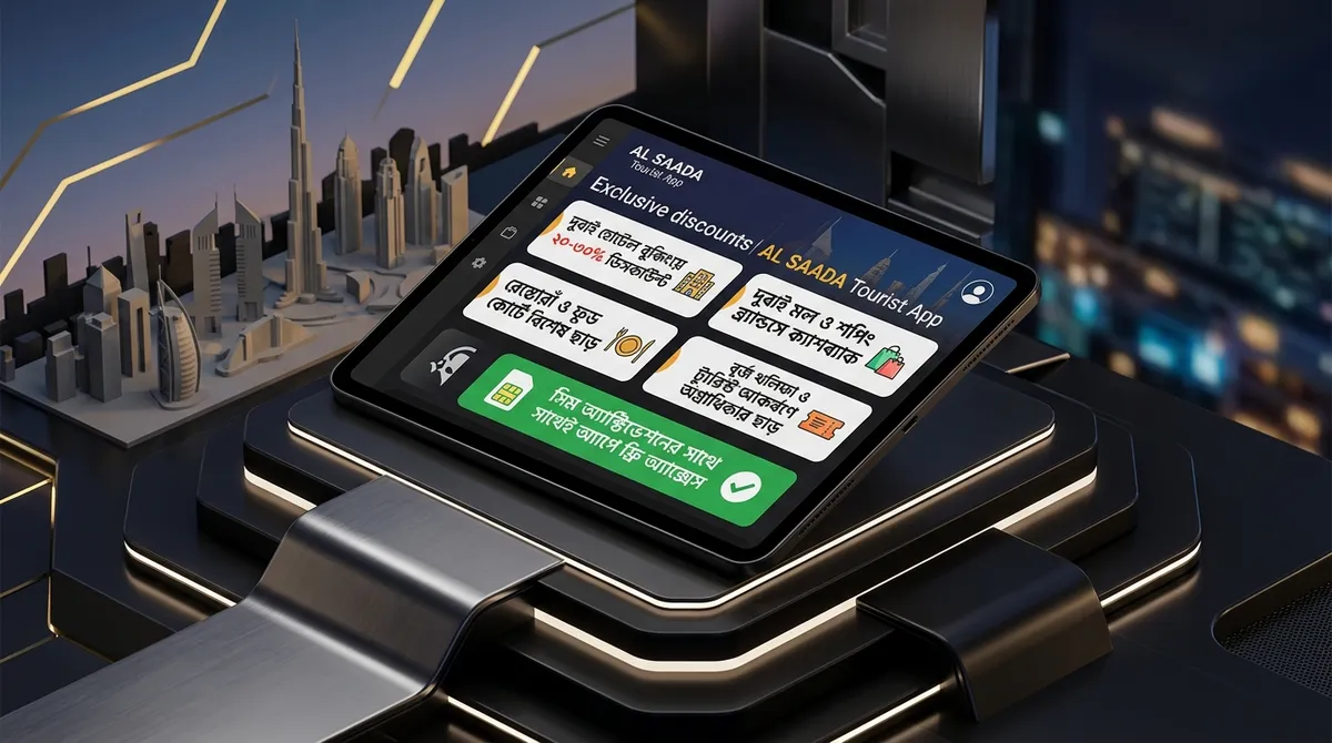 Infographic 03: AL SAADA tourist discount app features and savings