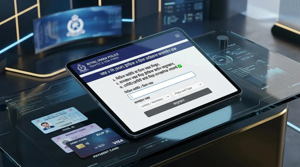 Infographic 01: Checking Royal Oman Police fines online on ROP portal
