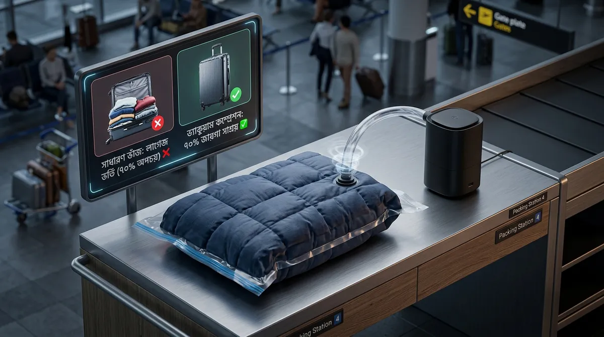 Infographic 01: Vacuum compression technique for bulky blankets and curtains