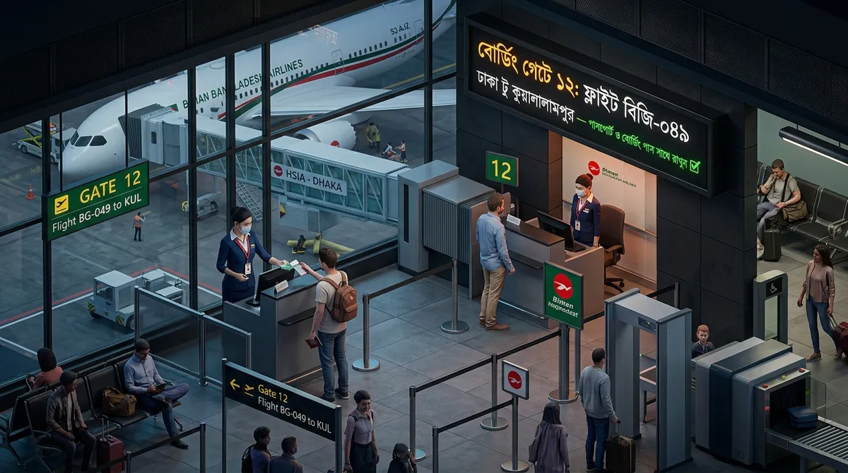 Infographic 04: Boarding pass collection, luggage drop, and gate navigation