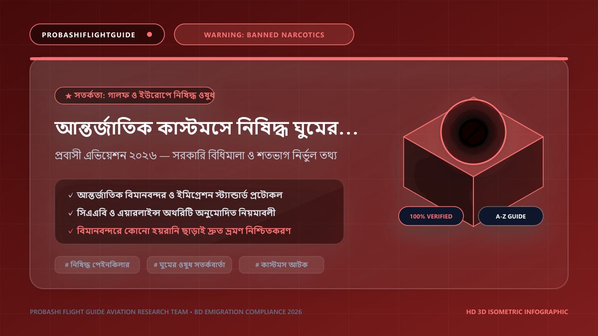 আন্তর্জাতিক কাস্টমসে নিষিদ্ধ ঘুমের ওষুধ ও পেইনকিলারের তালিকা