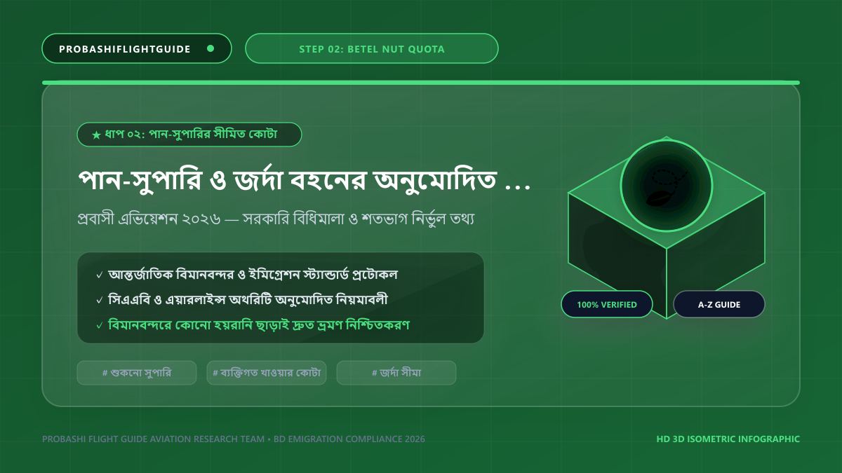 পান-সুপারি ও জর্দা বহনের অনুমোদিত ব্যক্তিগত কোটা ও সতর্কতা