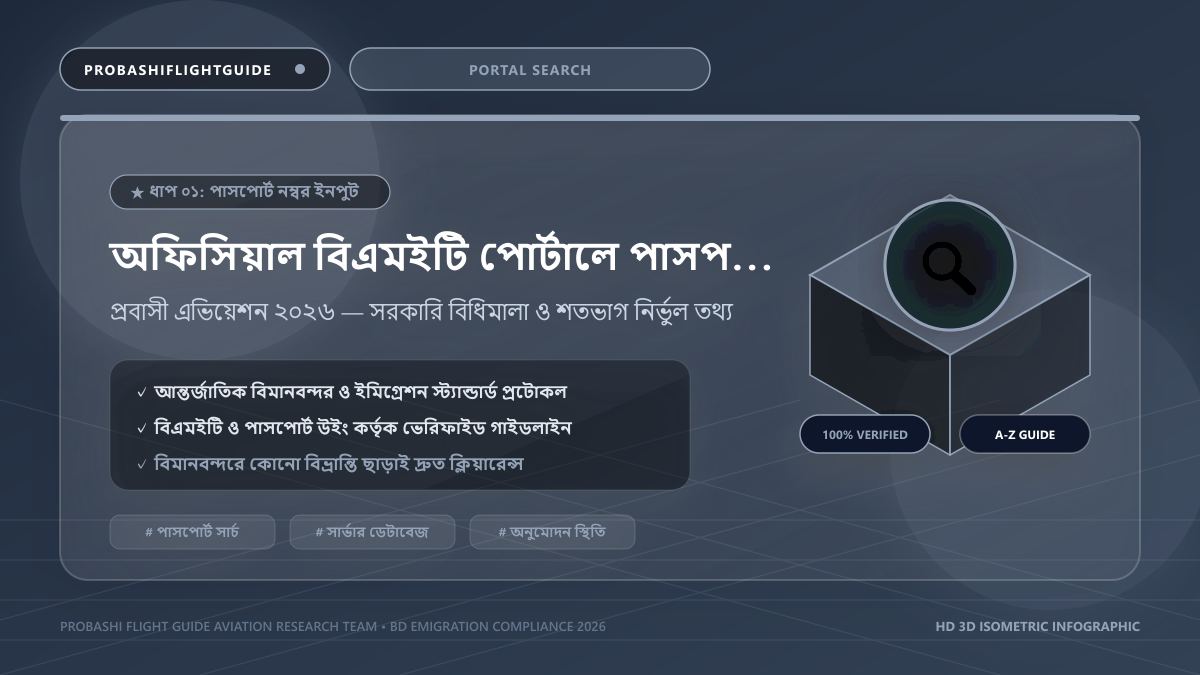 অফিসিয়াল পোর্টালে পাসপোর্ট নম্বর দিয়ে সার্চ