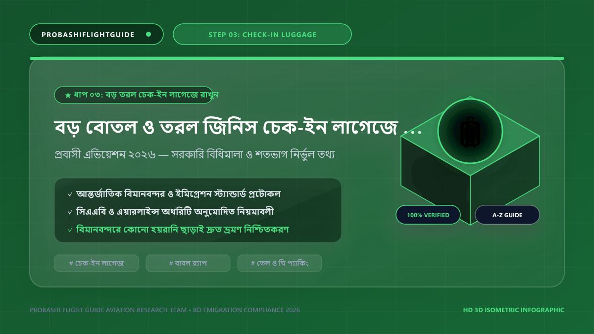 বড় বোতল ও তরল জিনিস চেক-ইন লাগেজে সুরক্ষিতভাবে প্যাকিং