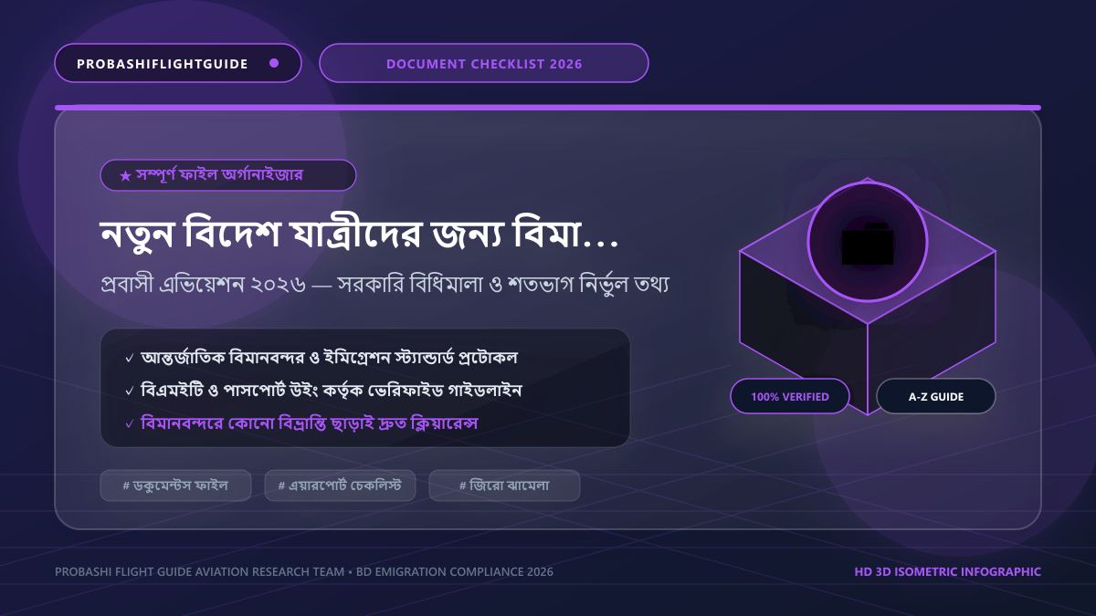বিমানবন্দর ইমিগ্রেশন কাউন্টারে প্রয়োজনীয় সকল ডকুমেন্টস চেকলিস্ট