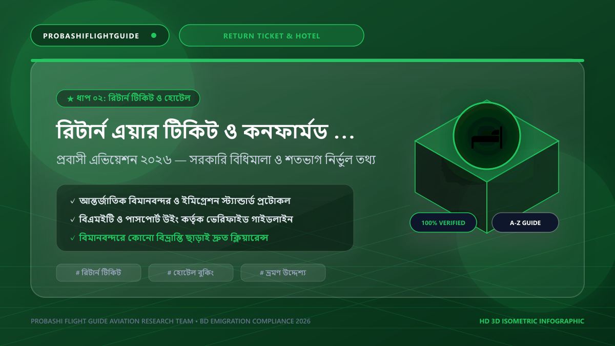 রিটার্ন এয়ার টিকিট ও কনফার্মড হোটেল বুকিং প্রদর্শন