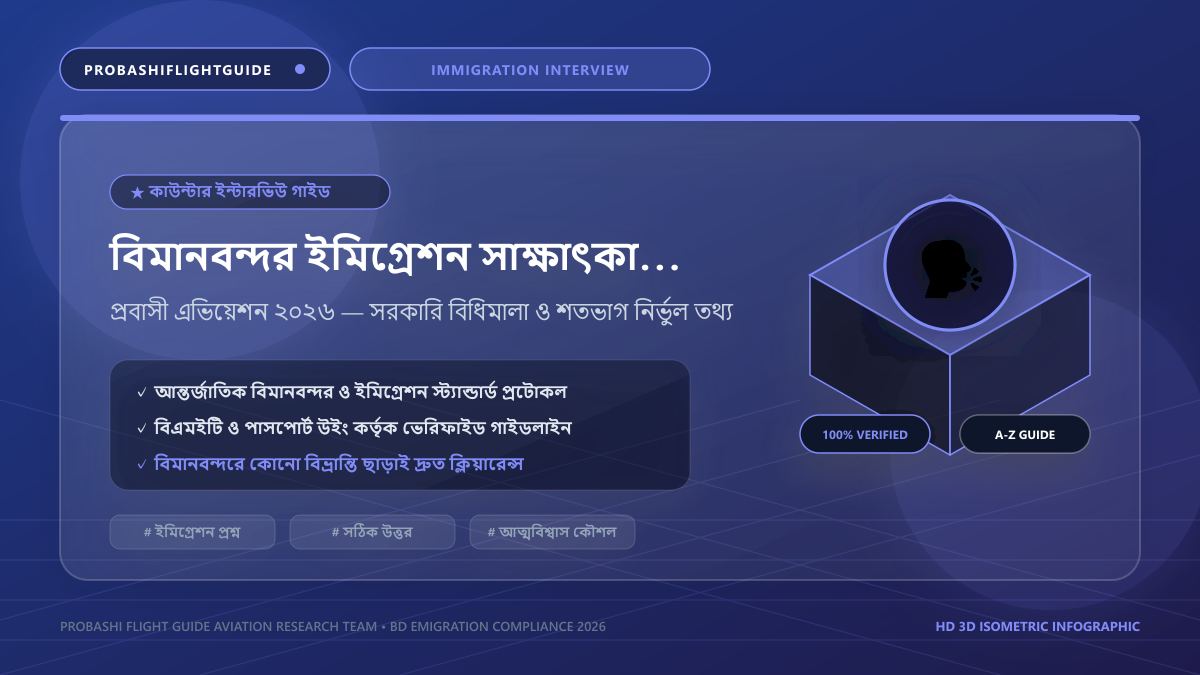 বিমানবন্দর ইমিগ্রেশন সাক্ষাৎকার ও অফিসারদের কমন প্রশ্নোত্তর