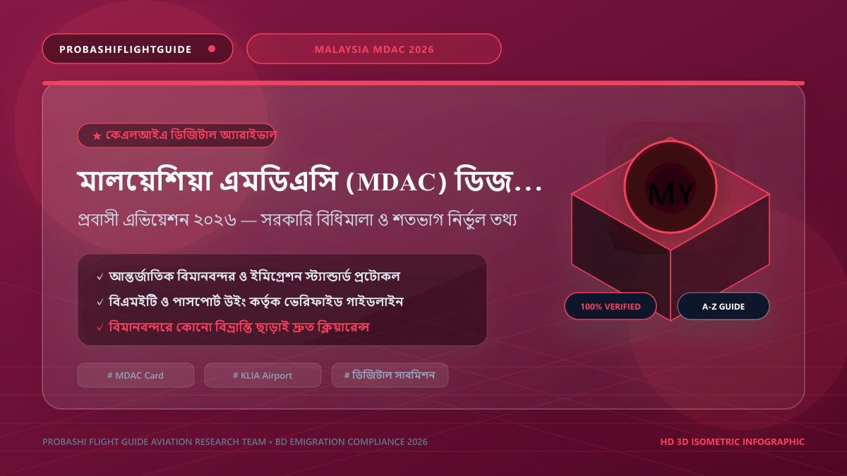 মালয়েশিয়া এমডিএসি (MDAC) ডিজিটাল অ্যারাইভাল কার্ড গাইড