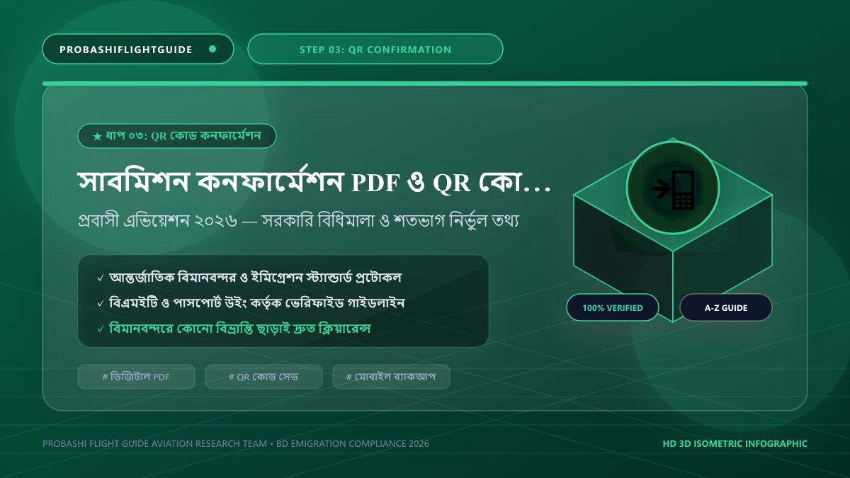 সাবমিশন কনফার্মেশন PDF ও QR কোড মোবাইলে সেভ