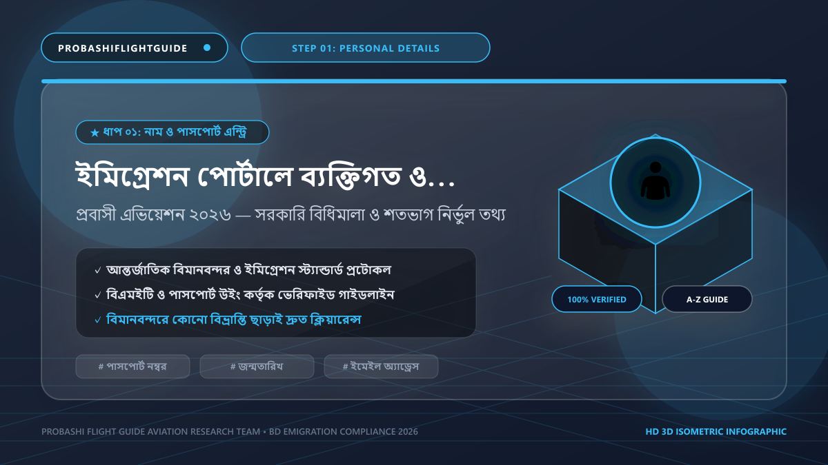 ইমিগ্রেশন পোর্টালে পাসপোর্ট বিবরণ এন্ট্রি