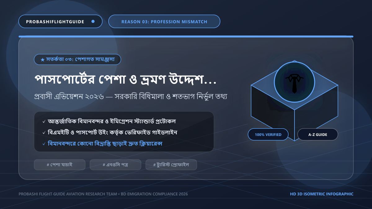 পাসপোর্টের পেশা ও ভ্রমণ উদ্দেশ্যের সামঞ্জস্য