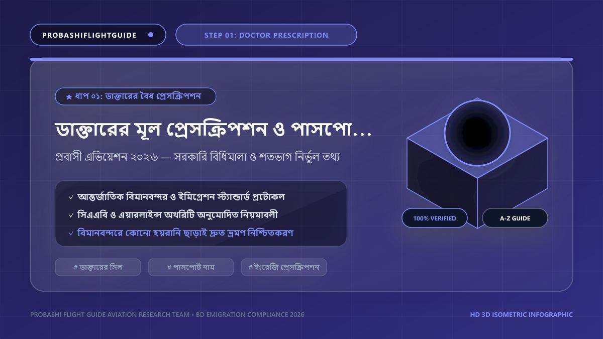 ডাক্তারের মূল প্রেসক্রিপশন ও পাসপোর্টের নামের শতভাগ মিল