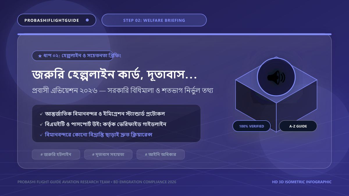 জরুরি হেল্পলাইন কার্ড ও প্রাক-ফ্লাইট ব্রিফিং