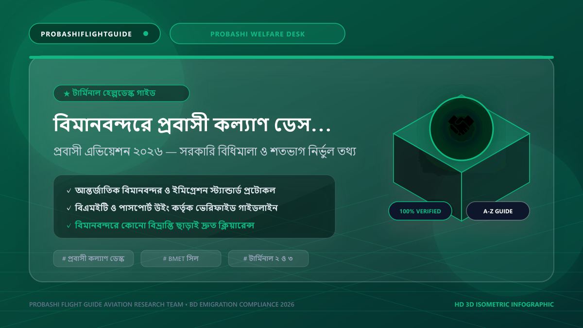 বিমানবন্দরে প্রবাসী কল্যাণ ডেস্কে ম্যানপাওয়ার ও বিএমইটি সিল গাইড
