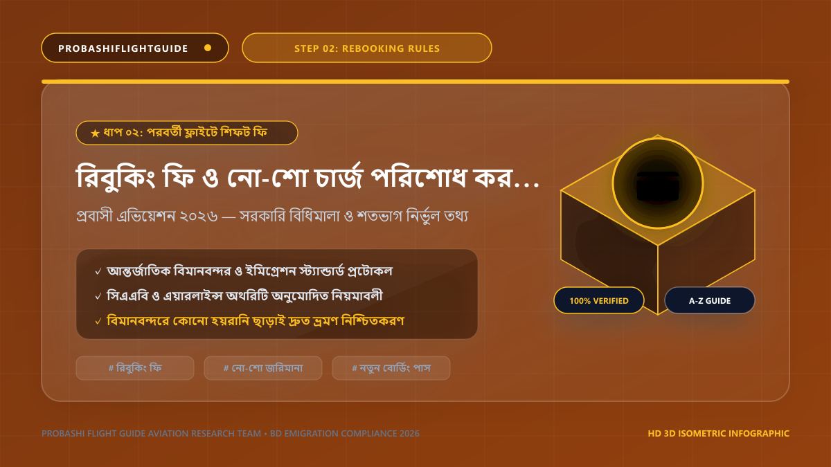 রিবুকিং ফি ও নো-শো চার্জ পরিশোধ করে পরবর্তী ফ্লাইটের টিকিট