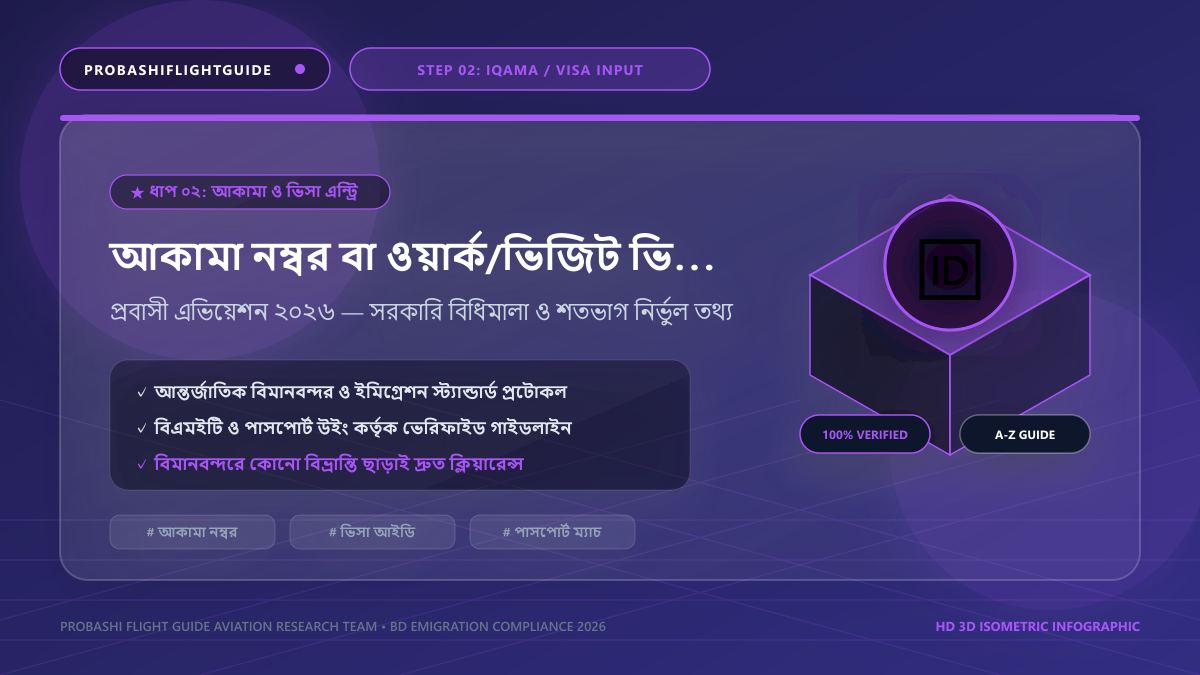 আকামা নম্বর বা ভিসা নম্বর ও পাসপোর্ট ইনপুট