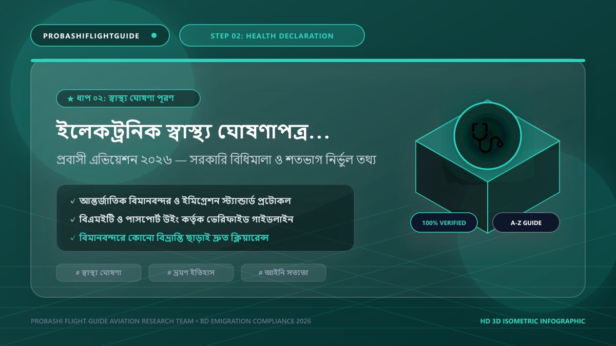 ইলেকট্রনিক স্বাস্থ্য ঘোষণাপত্র পূরণ