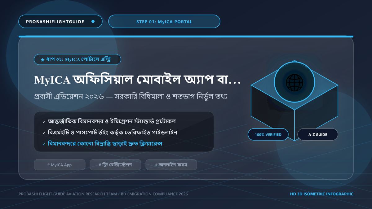 MyICA অফিসিয়াল মোবাইল অ্যাপ বা পোর্টালে পাসপোর্ট এন্ট্রি