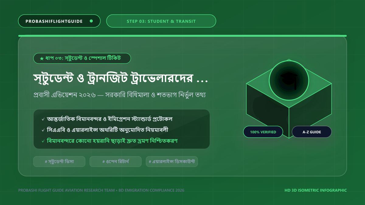 স্টুডেন্ট ও ট্রানজিট ট্রাভেলারদের জন্য টিকিট বুকিং নিয়ম