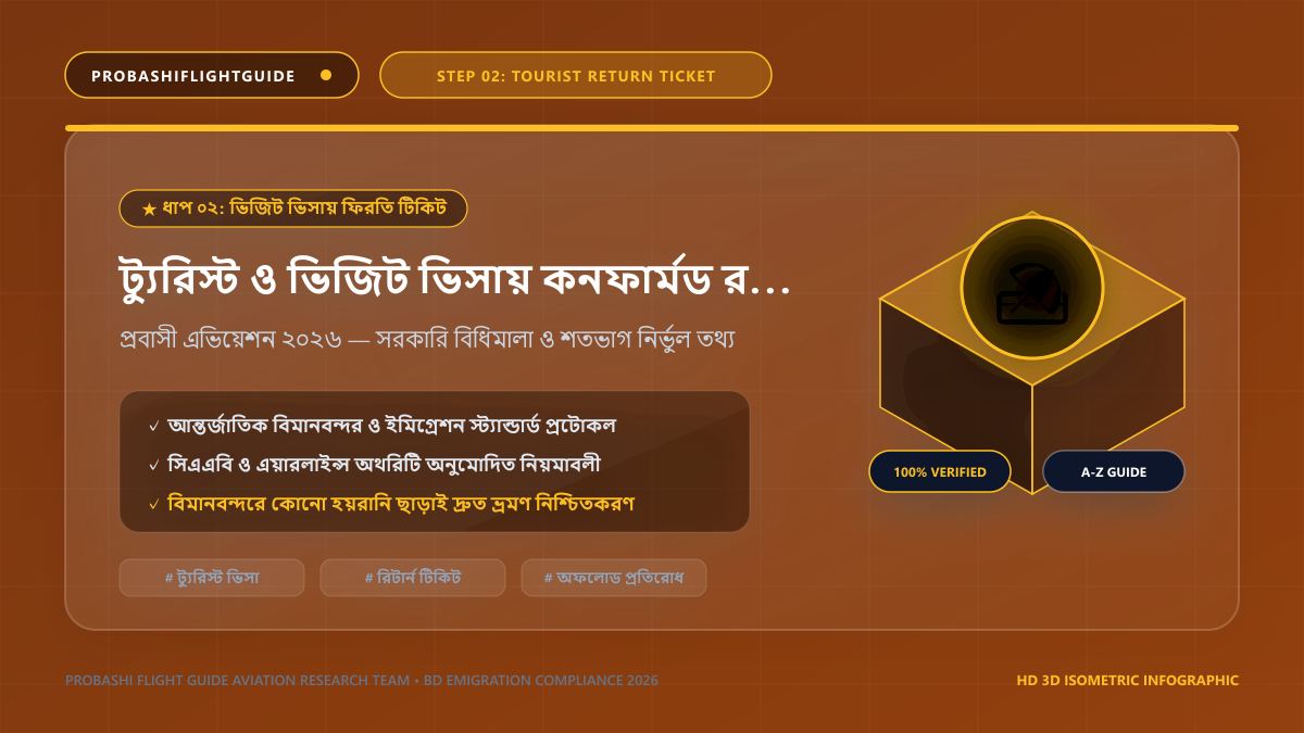 ট্যুরিস্ট ও ভিজিট ভিসায় কনফার্মড রিটার্ন টিকিট বাধ্যতামূলক