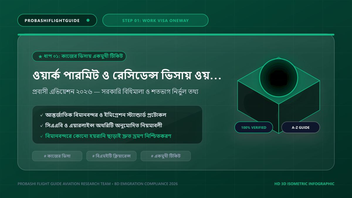 ওয়ার্ক পারমিট ও রেসিডেন্স ভিসায় ওয়ান-ওয়ে টিকিট বৈধতার নিয়ম