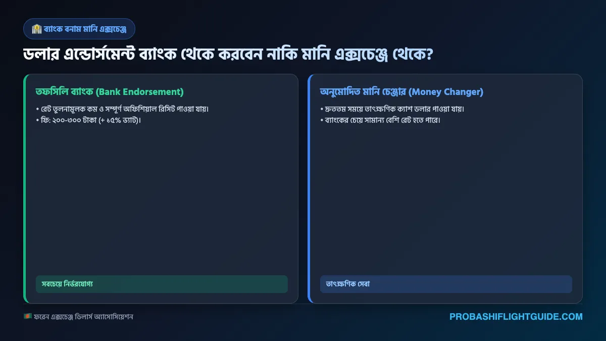 ইনফোগ্রাফিক ০৩: ব্যাংক বনাম অনুমোদিত মানি এক্সচেঞ্জ এন্ডোর্সমেন্ট তুলনা