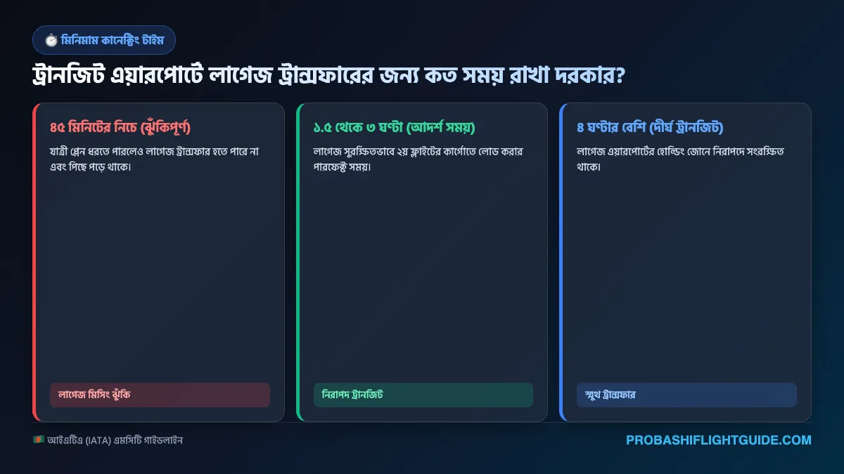 ইনফোগ্রাফিক ০৩: বড় আন্তর্জাতিক বিমানবন্দরগুলোর মিনিমাম কানেক্টিং টাইম (MCT)