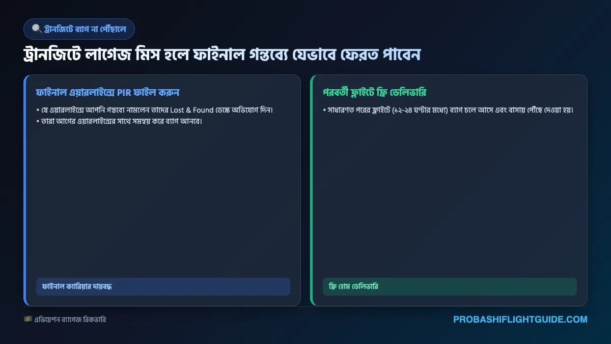 ইনফোগ্রাফিক ০৫: ট্রানজিটে লাগেজ মিসিং রিকভারি ও ট্র্যাকিং ধাপ