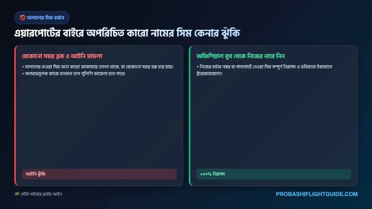 ইনফোগ্রাফিক ০৪: অবৈধ প্রি-অ্যাক্টিভেটেড সিমের আইনি ঝুঁকি ও সতর্কতা